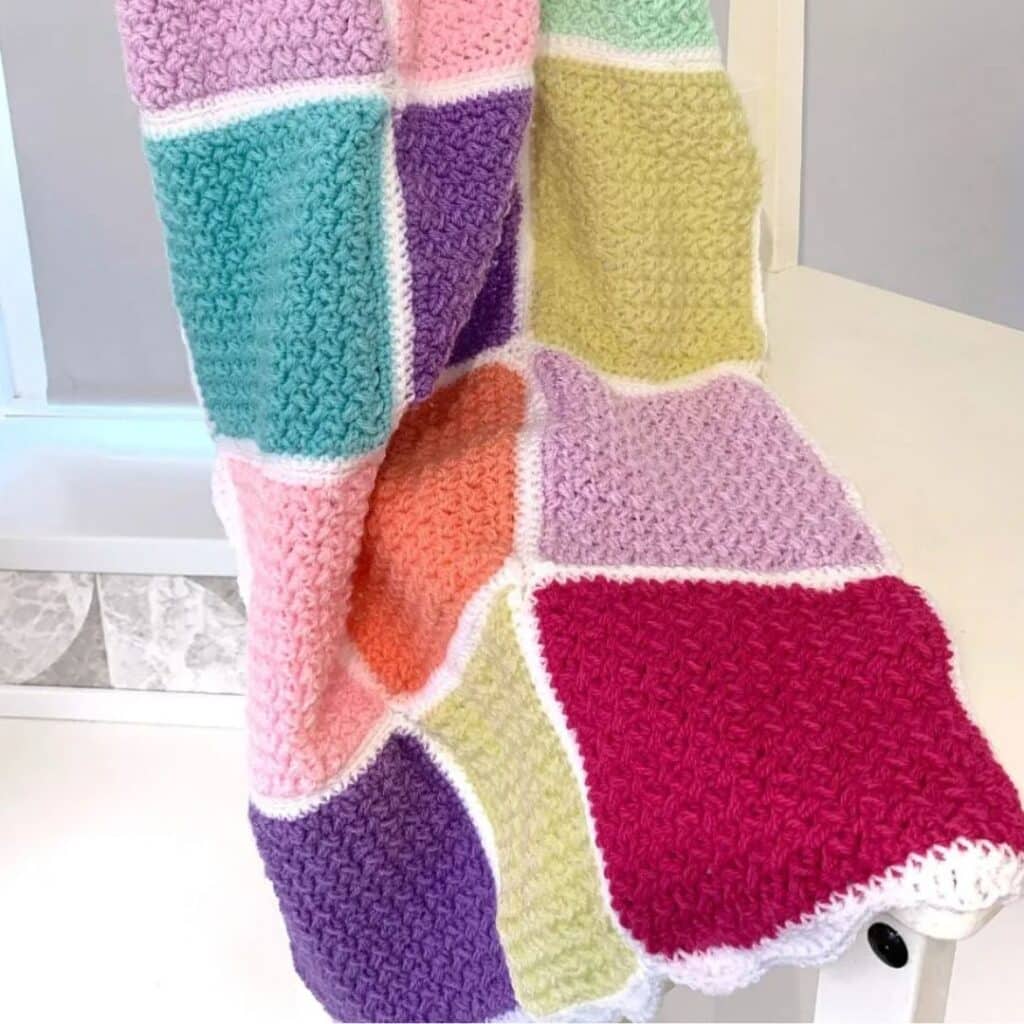 Easy crochet rainbow crochet blanket free pattern