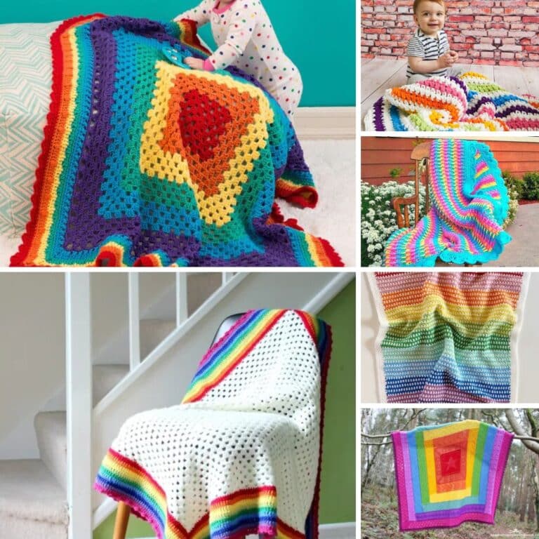 45 Best Crochet Rainbow Blanket Patterns