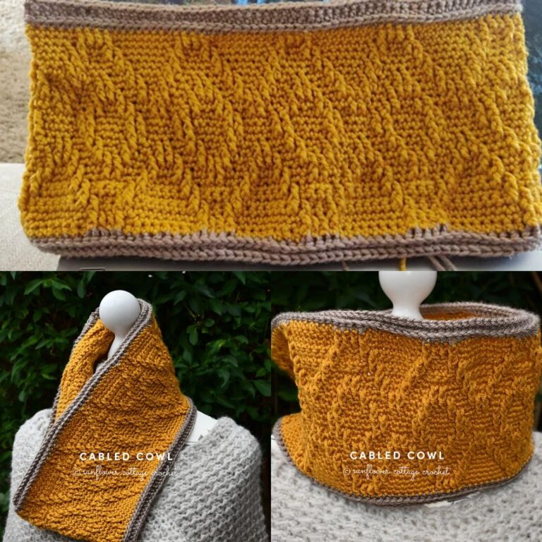 Free Cabled Crochet Cowl Pattern