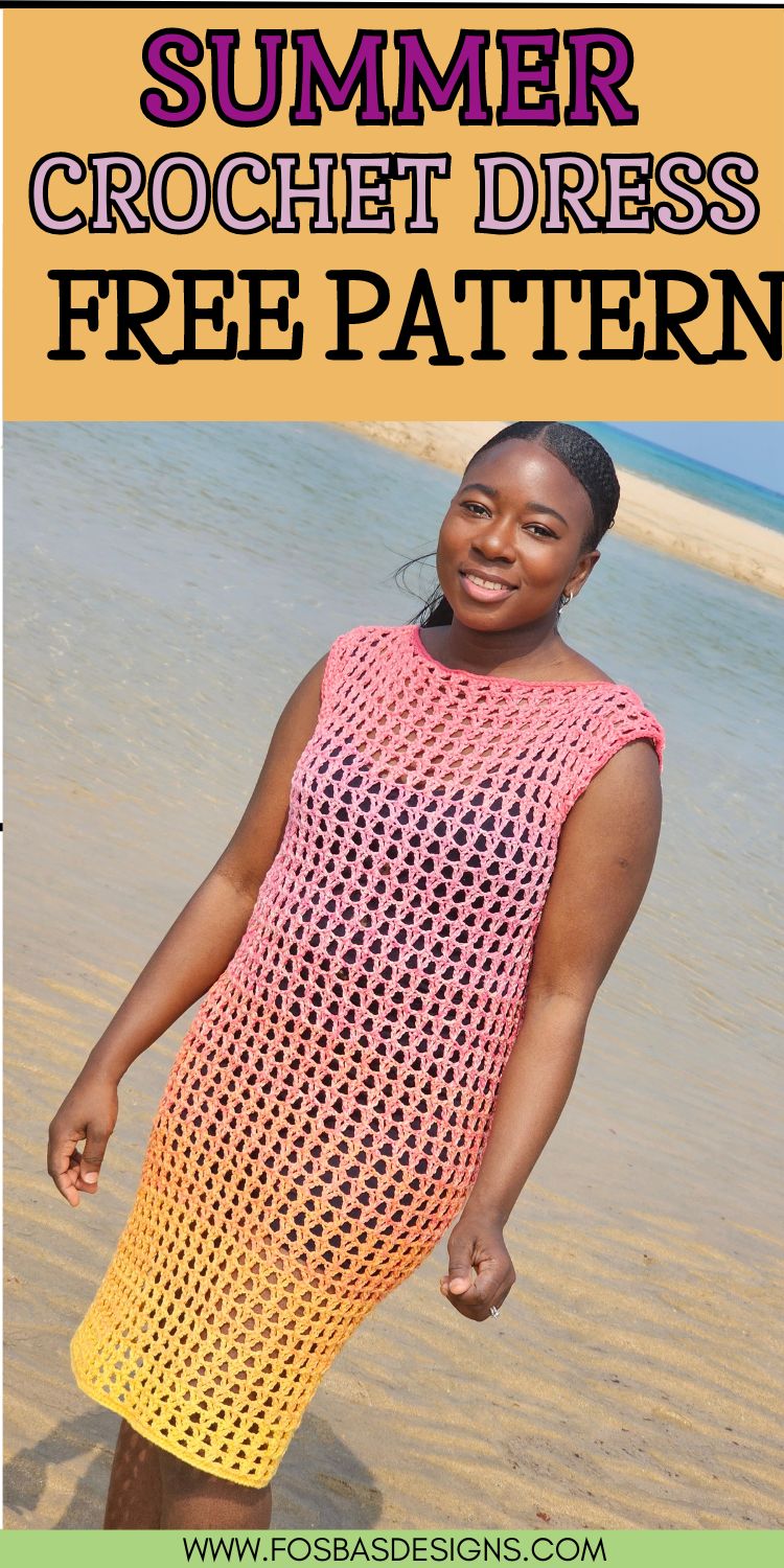 Crochet beach cover up dress Fosbas Designs