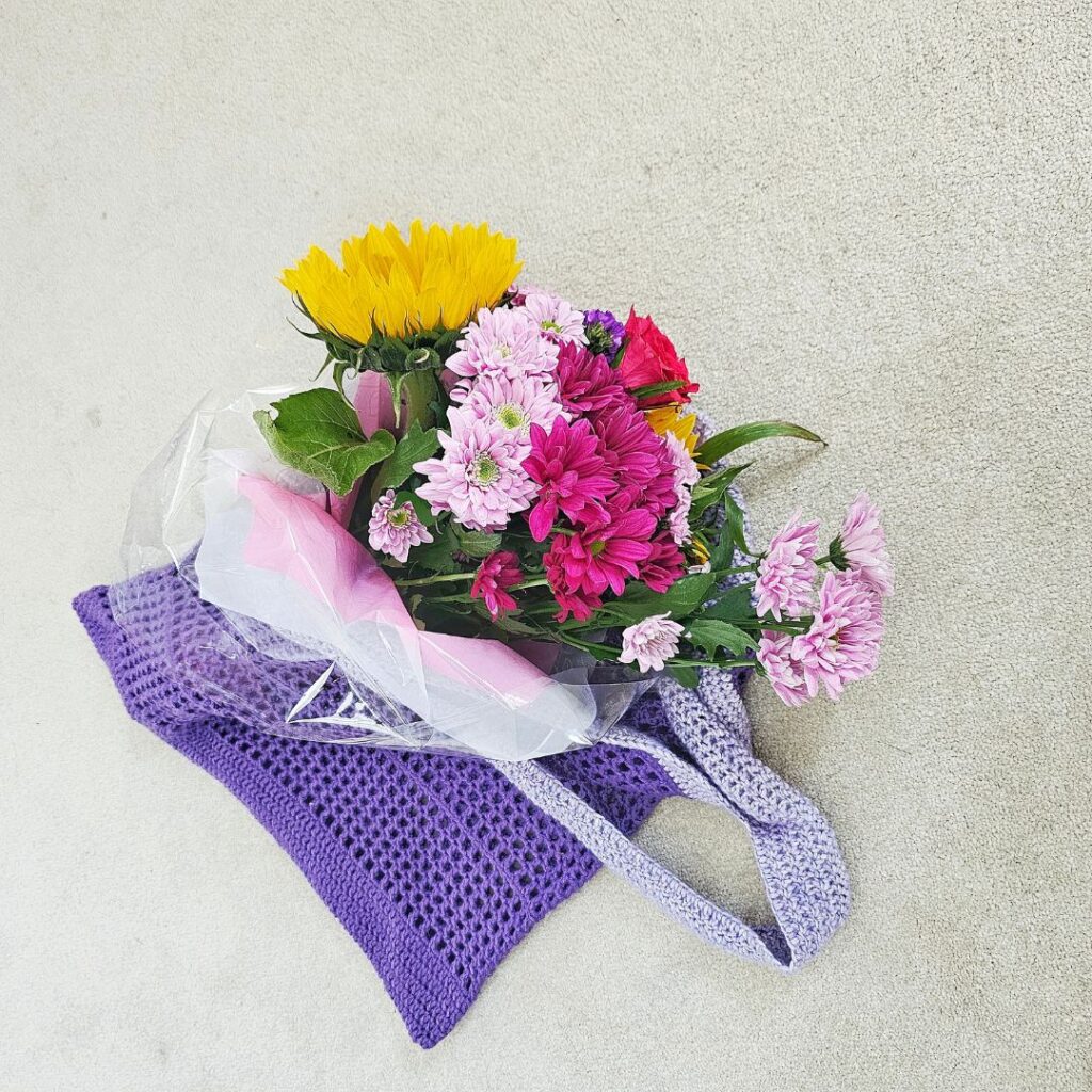Simple and easy crochet market tote bag free pattern