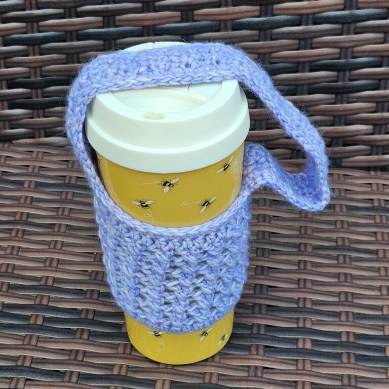 Easy and quick crochet coffee cup holder free pattern