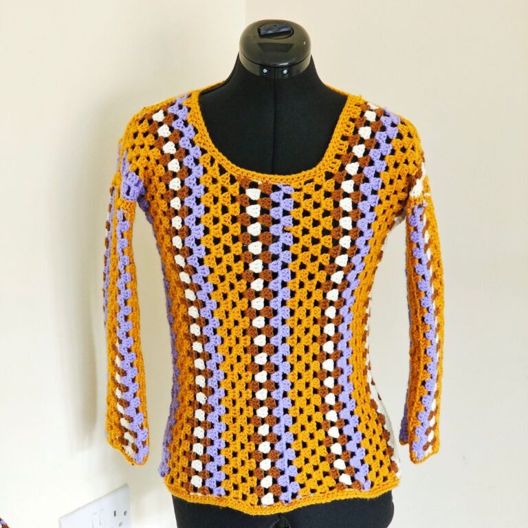 Taylor Swift-Inspired Crochet Granny Stripes Sweater: Kid’s version