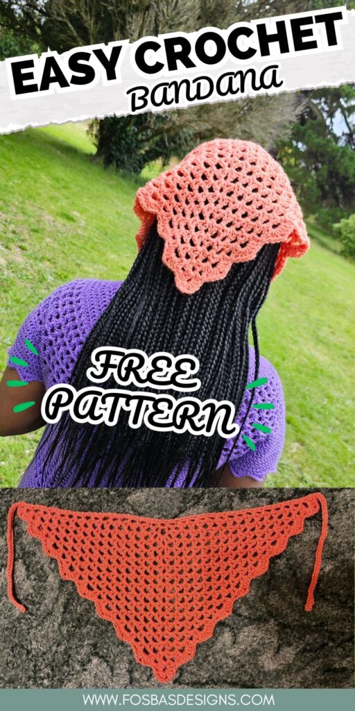 Crochet bandana beginner pattern construction