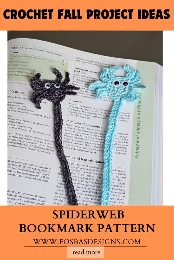 Free crochet spider bookmark pattern - perfect fall project idea