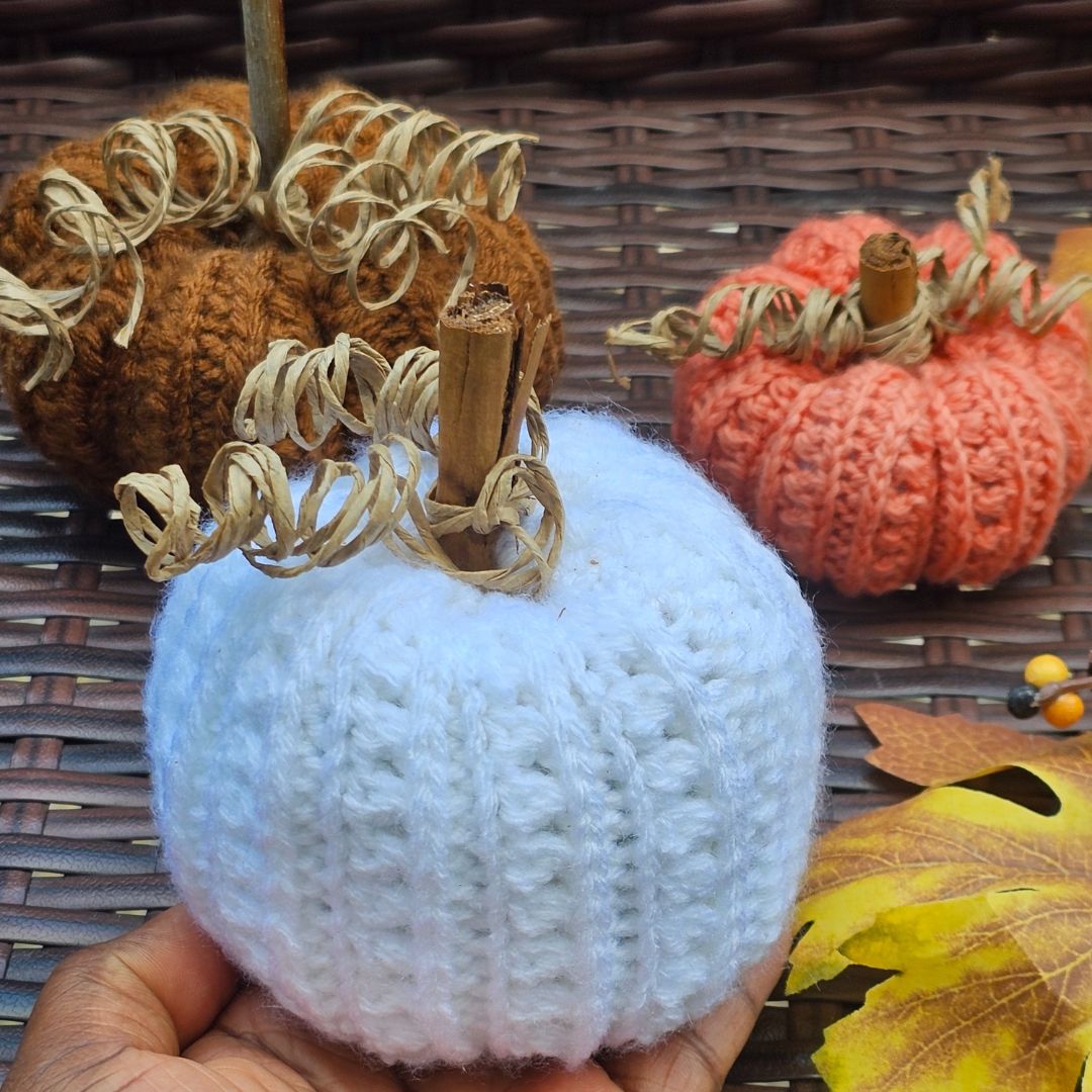 Easy Rustic farmhouse crochet pumpkin free pattern