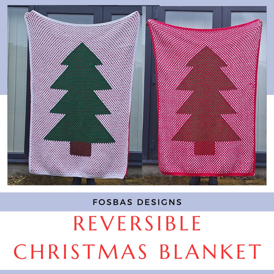 Reversible crochet Christmas Tree Blanket Pattern