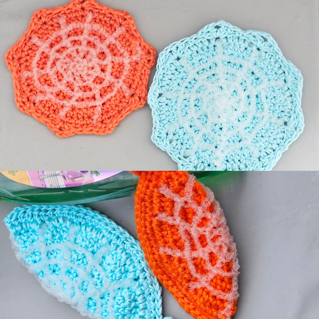 crochet Halloween dish scrubbie pattern