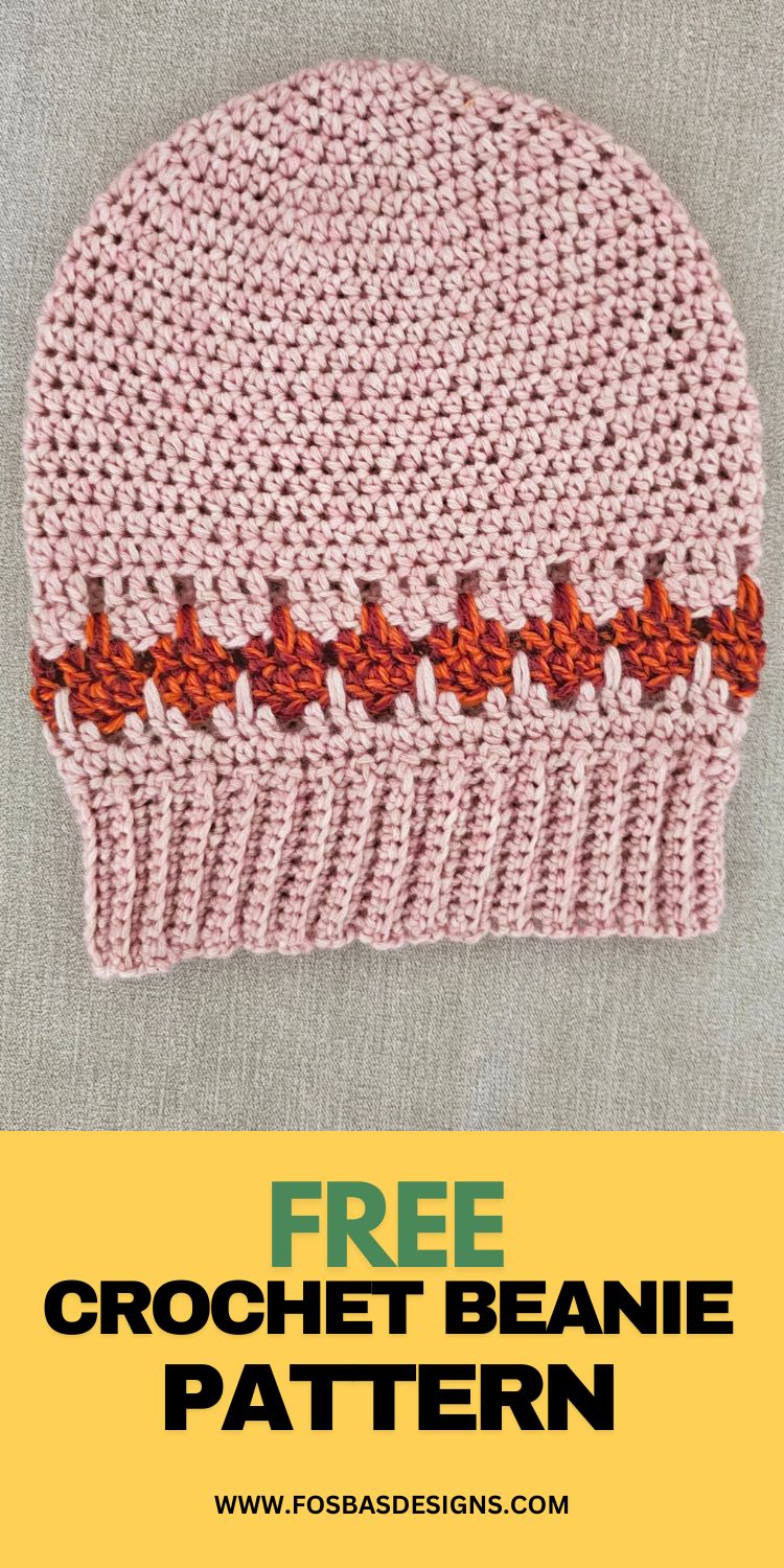 crochet Larksfoot stitch beanie Free Pattern