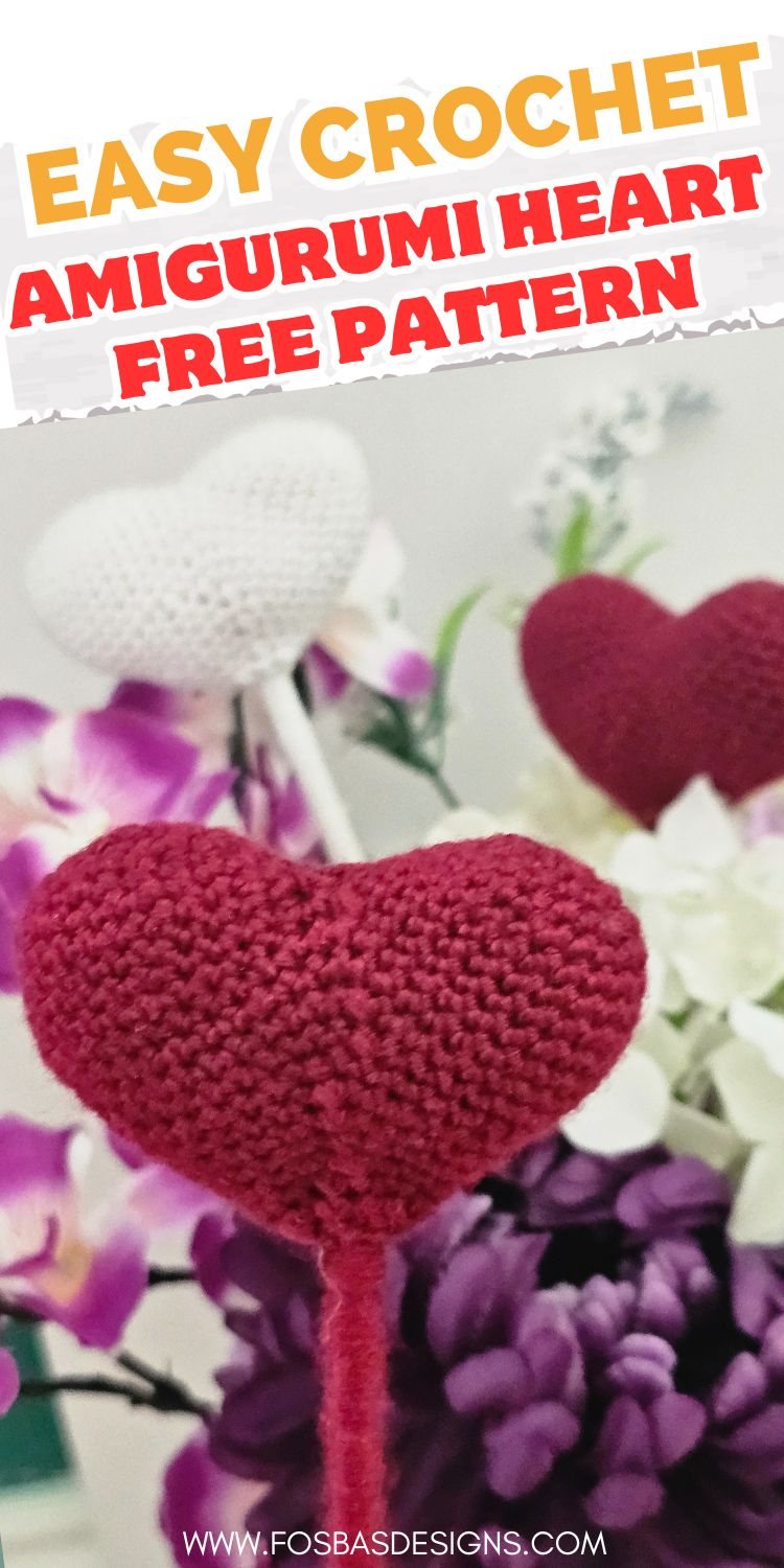 Crochet Amigurumi Heart Free Pattern - Fosbas Designs