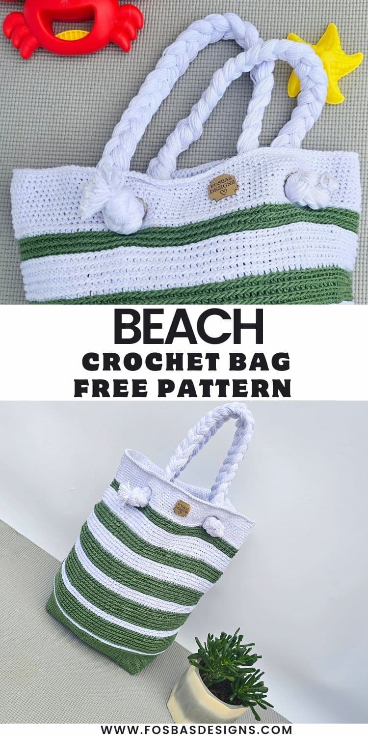 Simple Crochet Beach Bag Free Pattern - Fosbas Designs