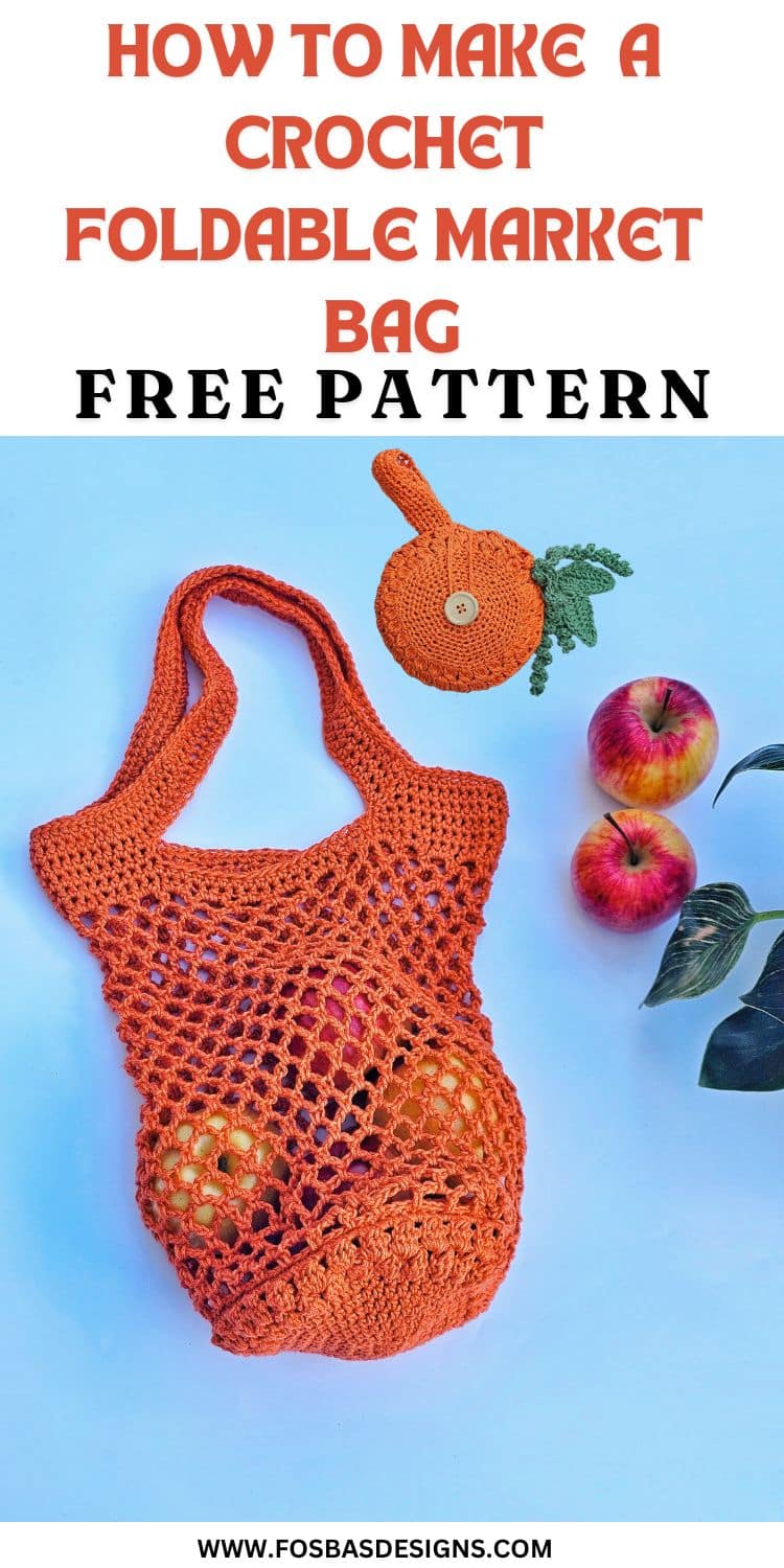 Crochet foldable market bag pattern