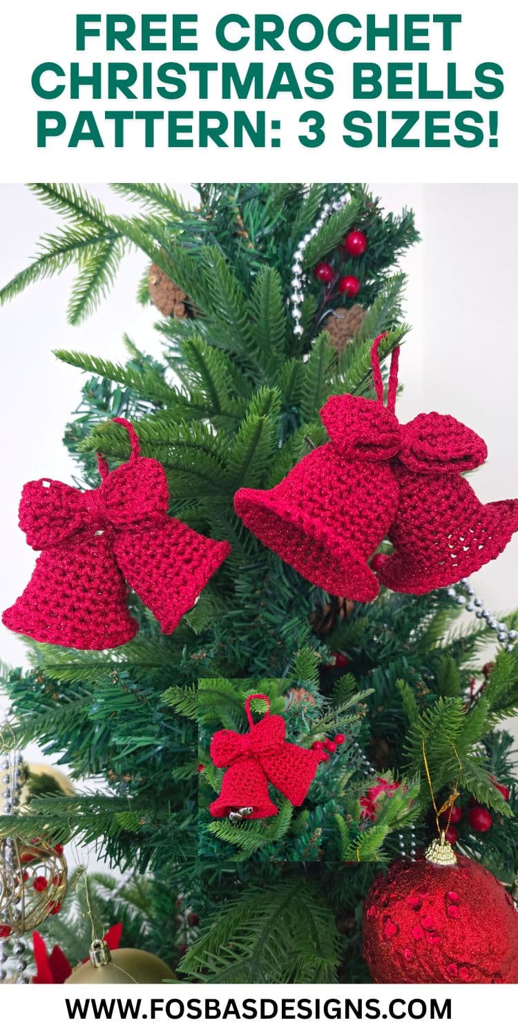Shapes Using Pattern Blocks Free Crochet Christmas Bells Pattern: 3 sizes! - Fosbas Designs