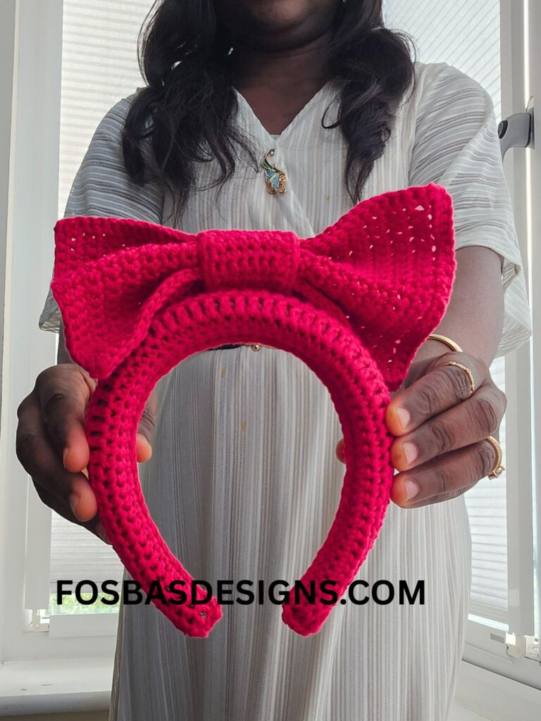 Crochet bow headband free pattern