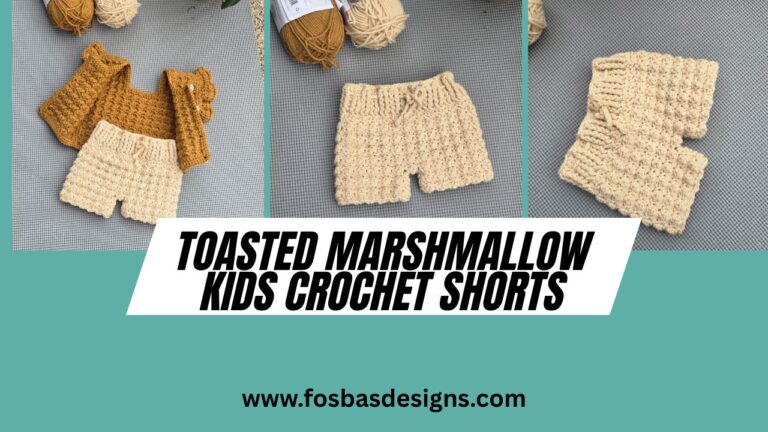 Toasted Marshmallow Crochet Shorts for Kids
