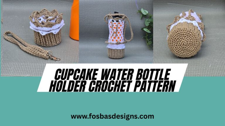Make this adorable Cupcake Water Bottle Holder Crochet Pattern. A fun foldable crochet bottle carrier that transforms into a cupcake pouch when not in use. Perfect for gifts and everyday use.