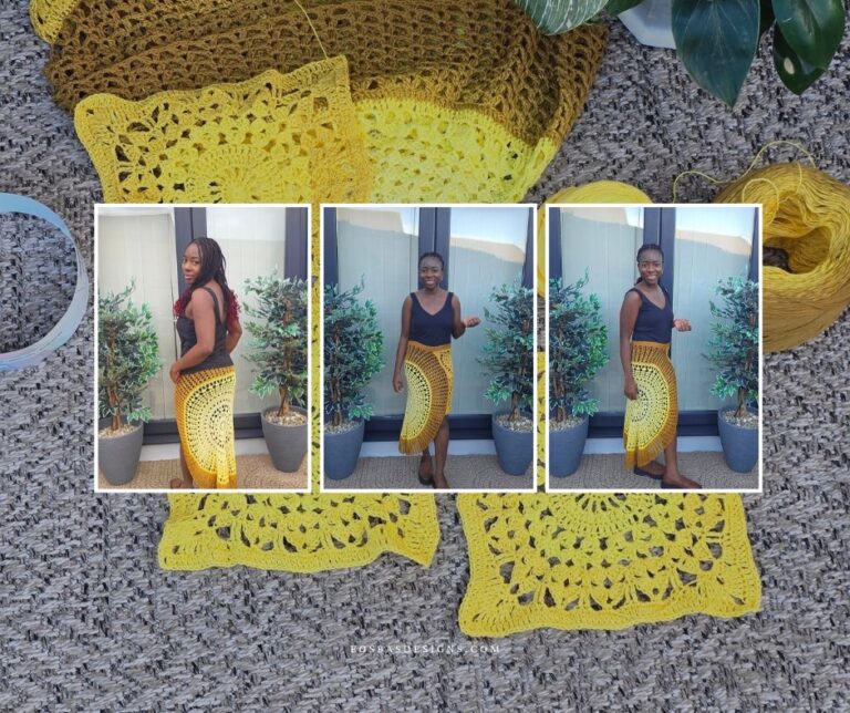 Azure Mandala Asymmetrical Skirt Crochet Pattern
