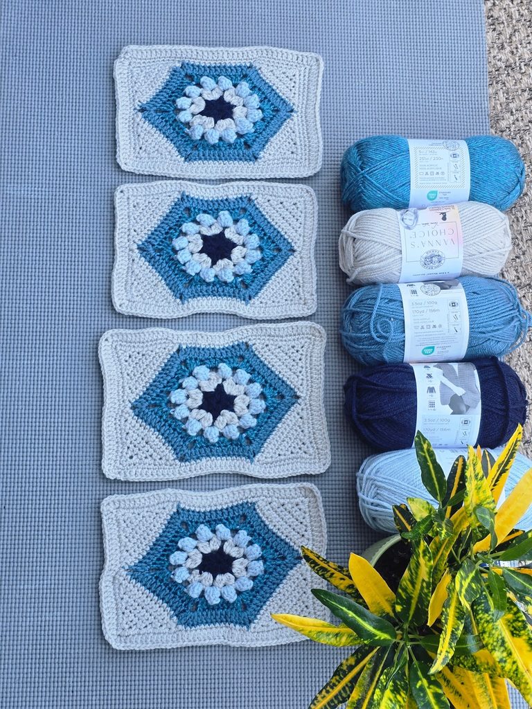 Crochet Hexagonfor the Frosted window blanket pattern