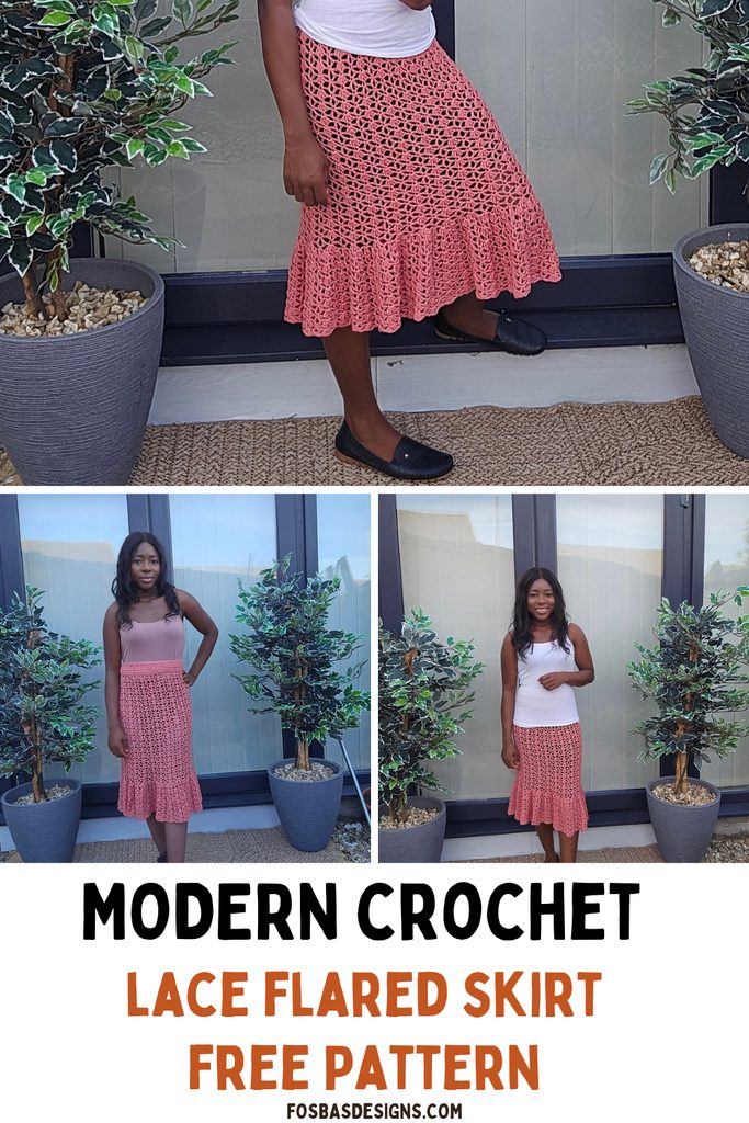 Bessie Crochet Skirt Free Pattern in DK Yarn XS to 5XL