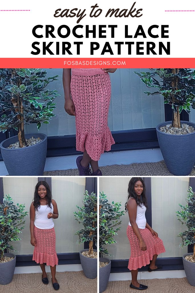 Bessie Crochet Skirt Free Pattern in DK Yarn XS to 5XL