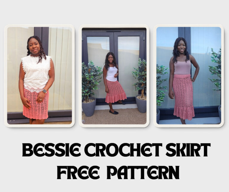 Bessie Crochet Skirt Free Pattern in DK Yarn XS to 5XL